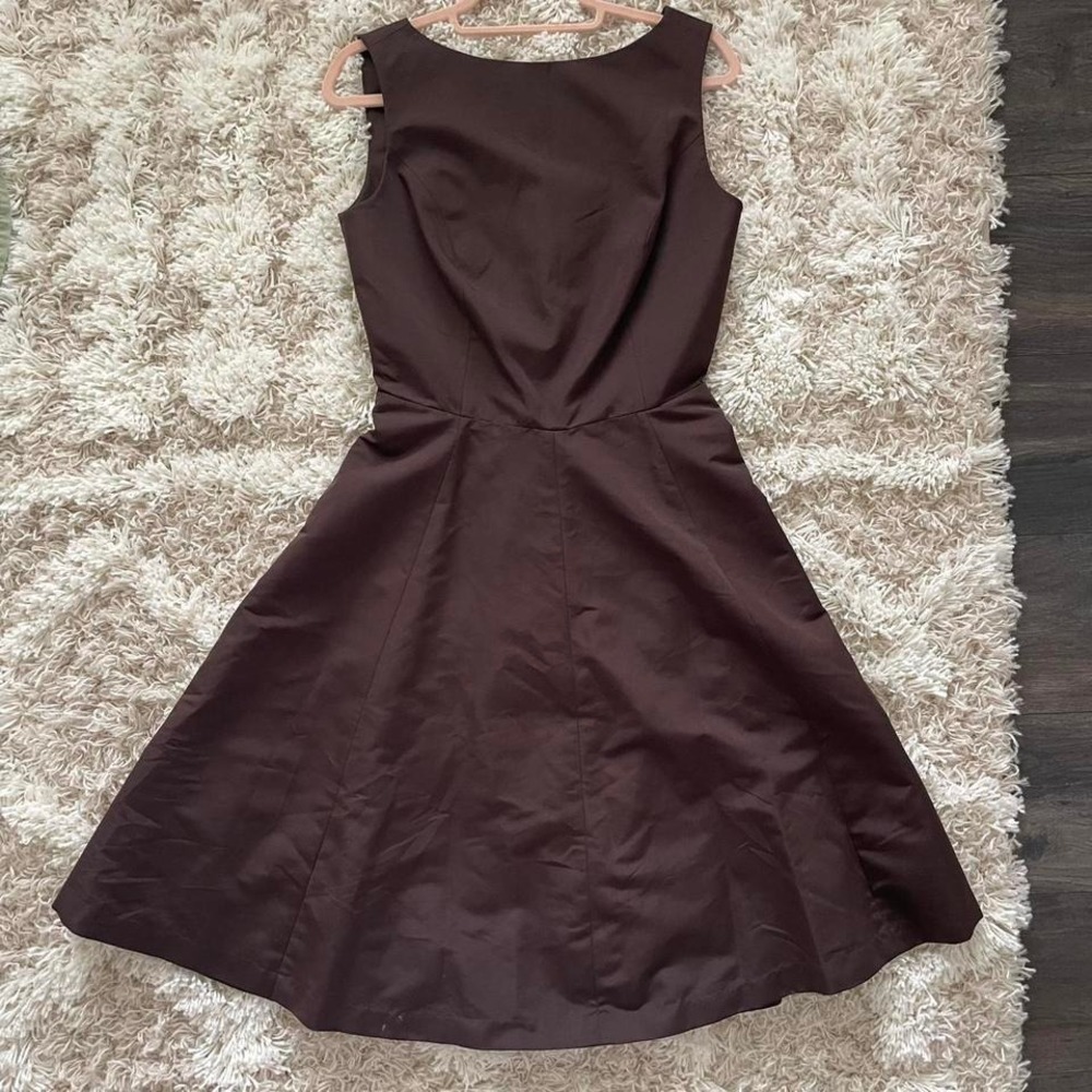 Gorgeous 2000s Isaac Mizrahi x Target Deep Brown‎ Office Midi Dress